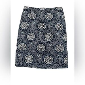 Women’s Loft Outlet ‎ Skirt Blue Floral Geometric Print Pencil